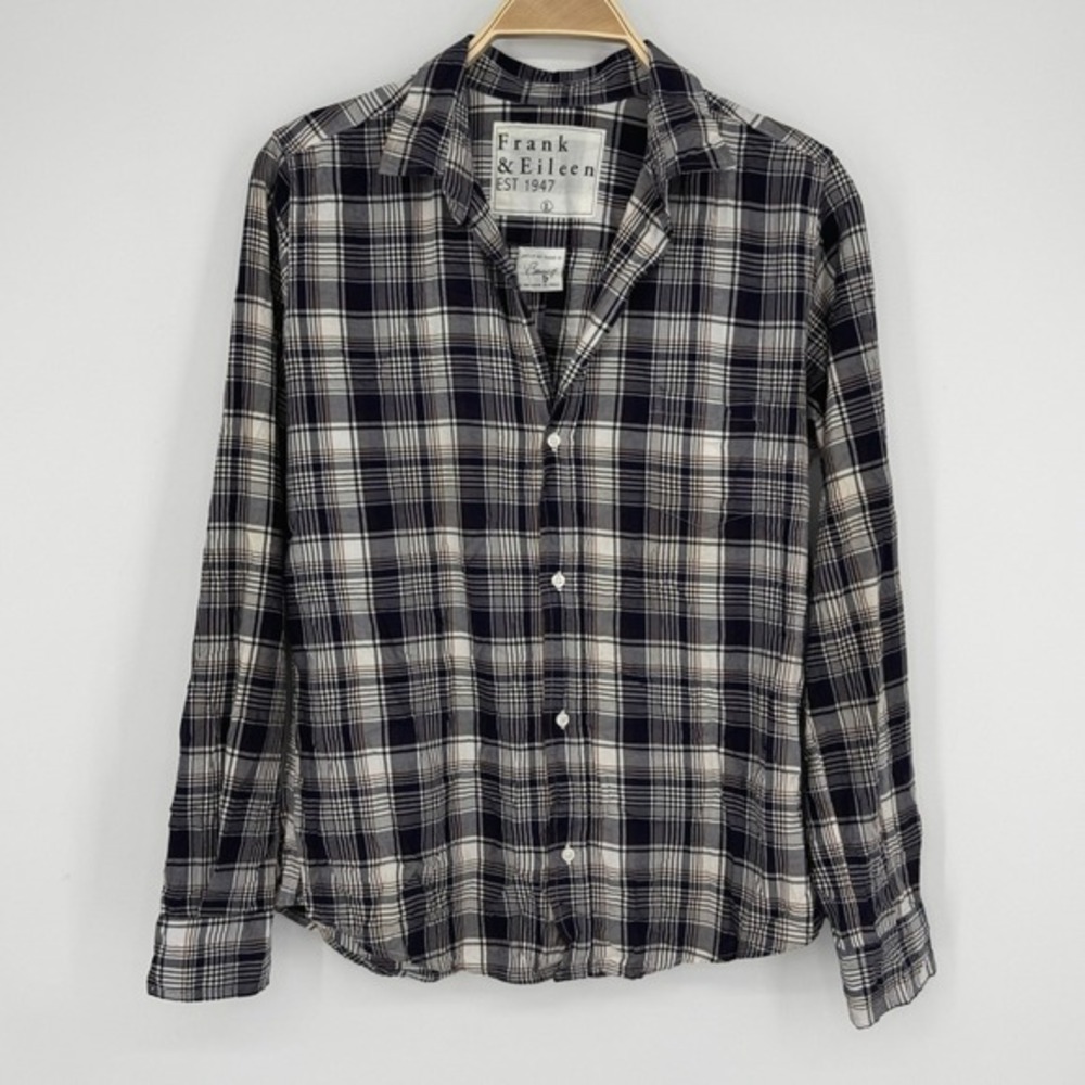 Frank & Eileen Black and Cream Plaid Button-Down Shirt